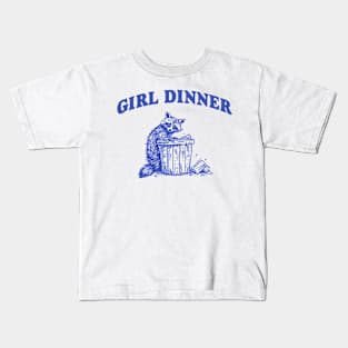 Girl Dinner, Raccoon T Shirt, Weird T Shirt, Meme T Shirt, Trash Panda T Shirt, Unisex Kids T-Shirt